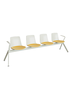 Banco Modular Lottus 4 puestos con brazos extremos