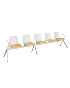 Banco Modular Lottus 5 puestos con brazos extremos