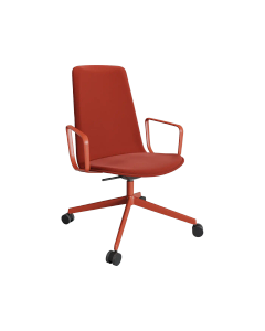 Silla Conference 4R Fija con basculante, brazos y ruedas - Chair by ENEA