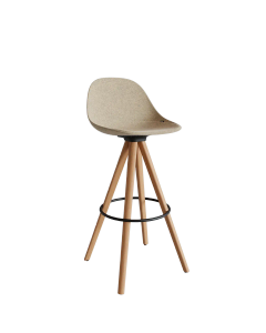 Taburete Mate Spin Wood Alto - Stool by ENEA