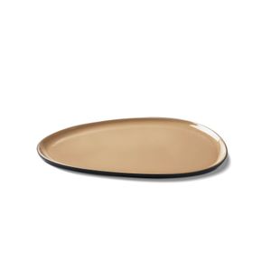 Stone Starter Plate Double Colour BLACK&STRAW - Styling by Esma Dereboy