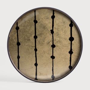 Gold Leaf Dots glass tray - Dark Brown - 48 x 48 x 4 cm (10120418) - Styling by Ethnicraft