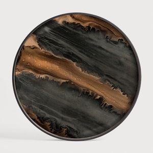Organic glass tray - Dark Brown - 61 x 61 x 4 cm (10120584) - Styling by Ethnicraft