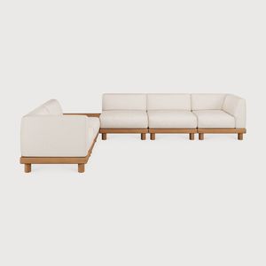 Monocle outdoor modular sofa set - Natural, White - 332 x 249 x 72 cm (10S22224) - Sofa by Ethnicraft
