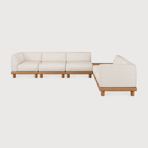 Monocle outdoor modular sofa set - Natural, White - 332 x 249 x 72 cm (10S22227) - Sofa by Ethnicraft