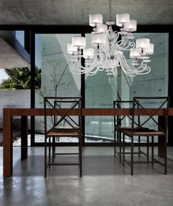 Alicante White L8+4 Shade - Ceiling lamp by Euroluce Lampadari