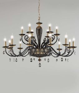 MACRAMÈ L12+6 - Crystal chandelier with Swarovski® Crystals - Ceiling lamp by Euroluce Lampadari