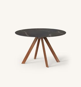 Atrivm outdoor round dining table with solid wood legs - Table by EXPORMIM