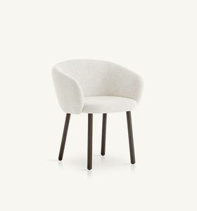Huma upholstered armchair with solid wood legs - Armchair by EXPORMIM