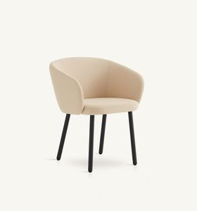 Huma upholstered dining armchair with metal legs - Armchair by EXPORMIM