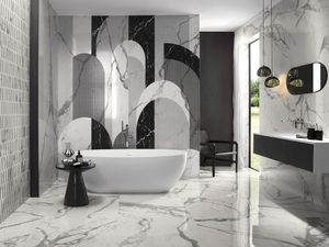 CARRARA SUPERIORE / NERO ELEGANTE ARCHS MOSAICO Roma gold - Wall tile-stone-brick by FAP ceramiche