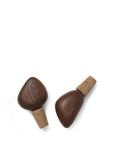 Cairn Wine Stoppers - Set of 2 - Dark Brown - Styling by Ferm Living