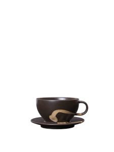Koyo Cup with Saucer - Dark Brown/Buff - Furniture accessories by Ferm Living