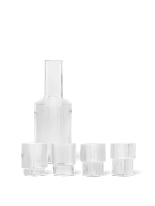 Ripple Glasses - Set of 4 & Carafe Gift Set - Clear - Furniture accessories by Ferm Living