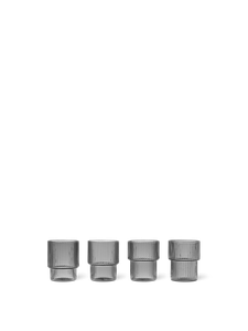 Ripple Small Glasses - Set of 4 - Smoked Grey - Furniture accessories by Ferm Living
