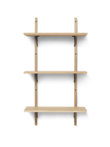 Sector Shelf - Triple - Narrow - Natural Oak/Black Brass - Cabinet by Ferm Living
