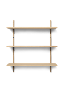 Sector Shelf - Triple - Wide - Natural Oak/Black Brass - Cabinet by Ferm Living