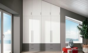 Armadio con mansarda parzialmente inclinata e cassetti L 120 cm - Composizione 34 - Cabinet by Ferrimobili