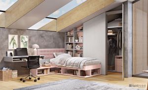 Cameretta mansarda e letto – Composizione 111 - Table by Ferrimobili