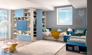 Cameretta stanza con cabina e doppio letto – Composizione 110 - Table by Ferrimobili