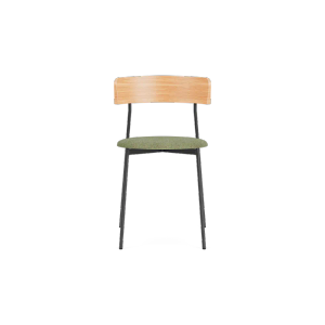 Friday Dining chair no arms - black frame - natural back - Cube Light green - 55 - Chair by Fest Amsterdam