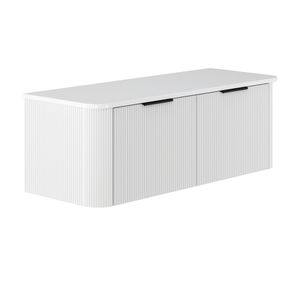 Minka Curved Satin White 1200 Wall Hung Cabinet - Washbasin cabinet by Fienza