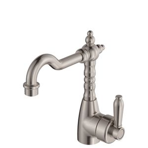 Eleanor Shepherds Crook Basin Mixer, Brushed Nickel / Brushed Nickel - Washbasin by Fienza