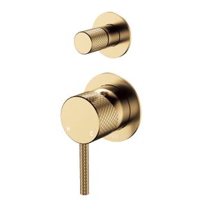 Axle Wall Diverter Mixer, Small Round Plates, Urban Brass - Shower by Fienza