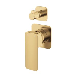 Tono Wall Diverter Mixer, Square Plates, Urban Brass - Shower by Fienza