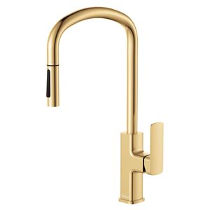 Tono Pull Out Sink Mixer, Urban Brass - Kitchen Sink by Fienza