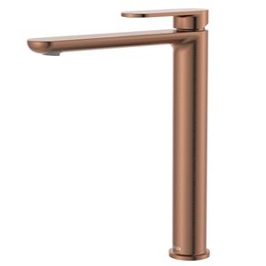Empire Slim Cold Start Tall Basin Mixer, Brushed Copper - Washbasin by Fienza