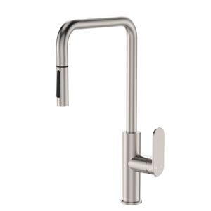 Empire Slim Pull-Out Sink Mixer, Brushed Nickel - Kitchen Sink by Fienza