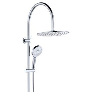 Empire Slim Curved Twin Shower, Chrome - Shower by Fienza