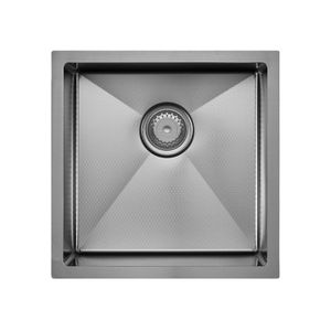 Hana Anti-Scratch 32L Single Kitchen Sink, PVD Gun Metal - Kitchen Sink by Fienza