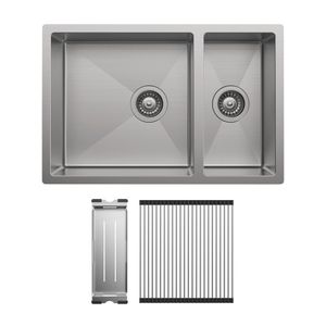 Hana 30L/15L Double Kitchen Sink Kit - Kitchen Sink by Fienza