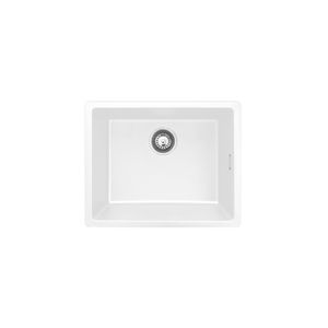 Kuro Granite 38L Single Bowl Kitchen Sink, Matte White - Kitchen Sink by Fienza