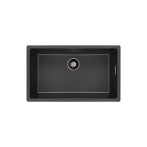 Kuro Granite 53L Single Bowl Kitchen Sink, Matte Black - Kitchen Sink by Fienza