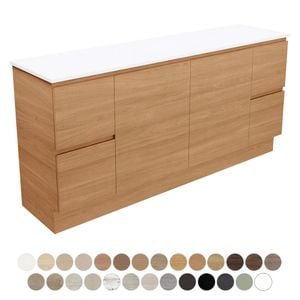 Carmen Door & Drawer 1800 Double Bowl Floor Standing Vanity - Washbasin cabinet by Fienza