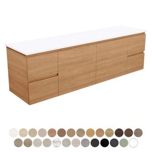 Carmen Door & Drawer 1800 Single Bowl Wall Hung Vanity - Washbasin cabinet by Fienza