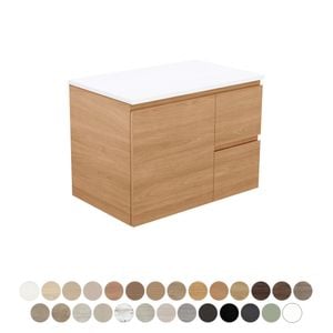 Carmen Door & Drawer 750 Wall Hung Vanity - Washbasin cabinet by Fienza