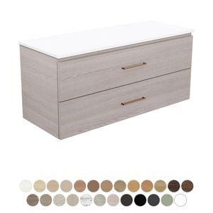 Carmen All Drawer 1200 Double Bowl Wall Hung Vanity - Washbasin cabinet by Fienza