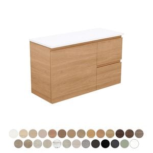 Carmen Ensuite Door & Drawer 900 Wall Hung Vanity - Washbasin cabinet by Fienza