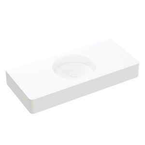 Encanto 1000 Solid Surface Wall Basin, No Tap Hole - Washbasin by Fienza