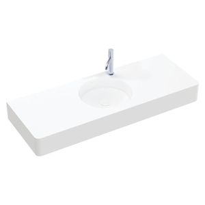 Encanto 1200 Solid Surface Wall Basin, Centre Bowl, 1 Tap Hole - Washbasin by Fienza