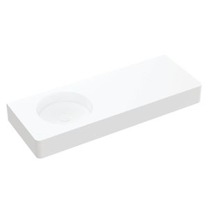 Encanto 1200 Solid Surface Wall Basin, Left-Hand Bowl, No Tap Hole - Washbasin by Fienza