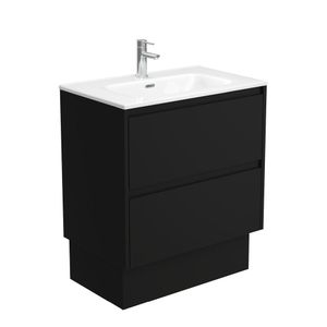 Joli Amato 750 Satin Black Vanity On Kick - Washbasin cabinet by Fienza