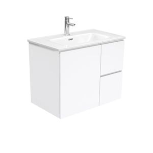 Joli Fingerpull Gloss White 750 Wall-Hung Vanity - Washbasin cabinet by Fienza
