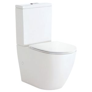 Koko Tornado Flush Back-to-Wall Toilet Suite, Gloss White with Slim Seat - Toilet by Fienza