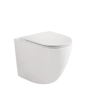 Koko Tornado Flush Wall-Faced Toilet Suite, Gloss White with Slim Seat - Toilet by Fienza