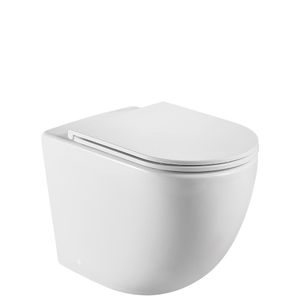 Koko Tornado Flush Wall-Faced Toilet Suite, Matte White with Slim Seat - Toilet by Fienza